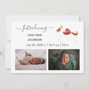 Cute Elegant Baby Photo Birth Announding Unicorn Aankondiging