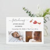 Cute Elegant Baby Photo Birth Announding Unicorn Aankondiging (Staand voorkant)