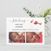 Cute Elegant Baby Photo Birth Announding Unicorn Aankondiging (Staand voorkant)