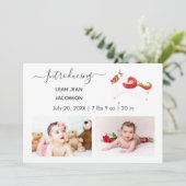 Cute Elegant Baby Photo Birth Announding Unicorn Aankondiging (Staand voorkant)