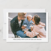 Cute Elegant Baby Photo Birth Announding Unicorn Aankondiging (Achterkant)