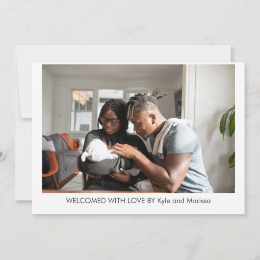 Cute Elegant Baby Photo Birth Announding Unicorn Aankondiging (Achterkant)