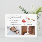 Cute Elegant Baby Photo Birth Announding Unicorn Aankondiging (Staand voorkant)