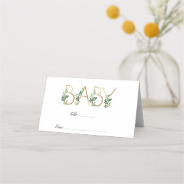 Cute Elegant Baby Slogan Baby shower Place Card Plaatskaartje