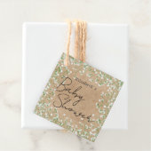Cute Elegant Baby's Breath Floral Boho Baby shower Bedankjes Labels (In situ)
