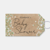 Cute Elegant Baby's Breath Floral Boho Baby shower Cadeaulabel (Voorkant (Horizontaal))