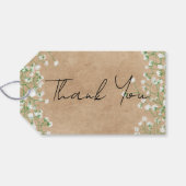 Cute Elegant Baby's Breath Floral Boho Baby shower Cadeaulabel (Achterkant Horizontaal)