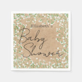 Cute Elegant Baby's Breath Floral Boho Baby shower Servet (Voorkant)