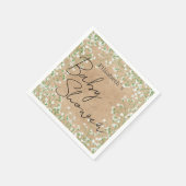 Cute Elegant Baby's Breath Floral Boho Baby shower Servet (Hoek)