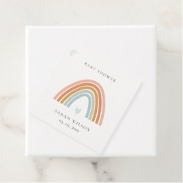 Cute Elegant Blush Blue Heart Rainbow Baby shower Bedankjes Labels