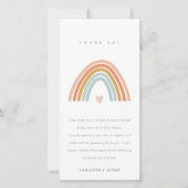 Cute Elegant Blush Blue Heart Rainbow Baby shower Bedankkaart (Voorkant)