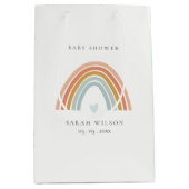 Cute Elegant Blush Blue Heart Rainbow Baby shower Medium Cadeauzakje (Voorkant)