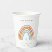 Cute Elegant Blush Blue Heart Rainbow Baby shower Papieren Bekers (Achterkant)