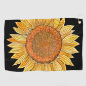 Cute Elegant Boho Art Yellow Waterverf Sunflower Golfhanddoek (Horizontaal)