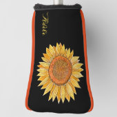 Cute Elegant Boho Art Yellow Waterverf Sunflower Golfheadcover