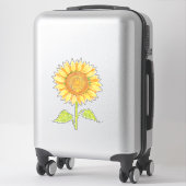 Cute Elegant Boho Art Yellow Waterverf Sunflower Sticker (Koffer)