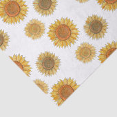 Cute Elegant Boho Farmhouse Yellow Sunflower Art Tissuepapier (Detail)