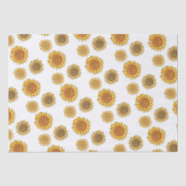 Cute Elegant Boho Farmhouse Yellow Sunflower Art Tissuepapier