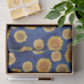 Cute Elegant Boho Navy Blue Wood Rustiflower Tissuepapier (Geschenk)