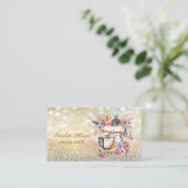 Cute Elegant Bokeh Bakery Floral Mixer Visitekaartje (Staand voorkant)