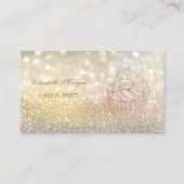 Cute Elegant Bokeh Glitter Cupcake Bakkerij Visitekaartje (Voorkant)