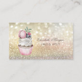 Cute Elegant Bokeh Macaron Cupcake bakkerij Visitekaartje (Voorkant)