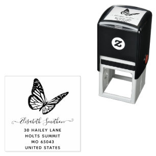 Cute Elegant Butterfly Animal Personal Stationer Zelfinktende Stempel