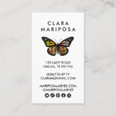 Cute Elegant Butterfly Monarch Beauty Lashes Chic Visitekaartje (Achterkant)