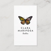 Cute Elegant Butterfly Monarch Beauty Lashes Chic Visitekaartje (Voorkant)