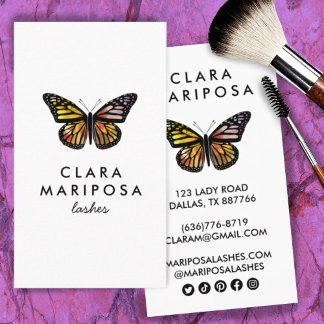 Cute Elegant Butterfly Monarch Beauty Lashes Chic Visitekaartje