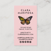 Cute Elegant Butterfly Monarch Beauty Lashes Chic Visitekaartje (Achterkant)