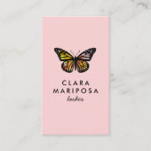 Cute Elegant Butterfly Monarch Beauty Lashes Chic Visitekaartje (Voorkant)
