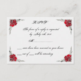 Cute Elegant Classy Roos Silver RSVP-kaarten RSVP Kaartje