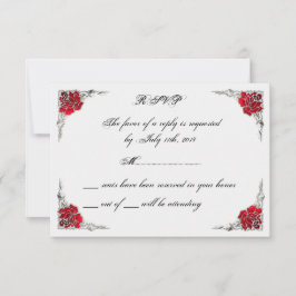 Cute Elegant Classy Roos Silver RSVP-kaarten RSVP Kaartje