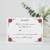 Cute Elegant Classy Roos Silver RSVP-kaarten RSVP Kaartje (Staand voorkant)