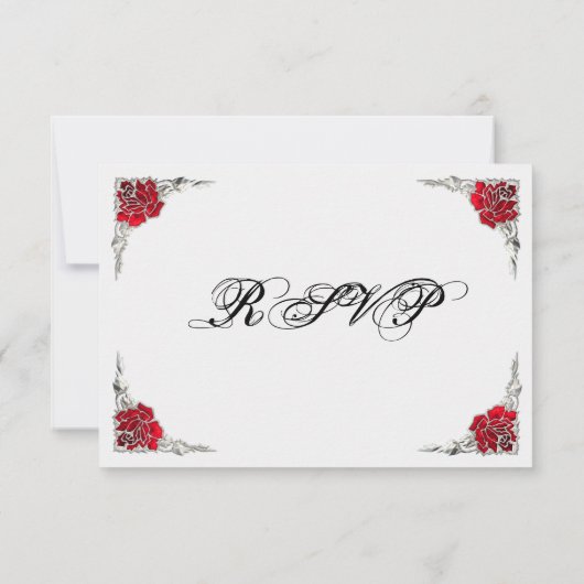 Cute Elegant Classy Roos Silver RSVP-kaarten RSVP Kaartje (Achterkant)