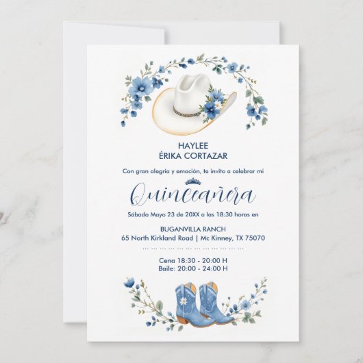 Cute Elegant Coastal Cowgirl Boots & Hat XVs Kaart (Voorkant)