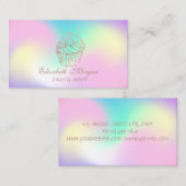 Cute Elegant Cupcake, Sweets Bakery Holographic Visitekaartje (Voorkant / Achterkant)