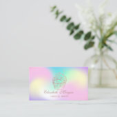 Cute Elegant Cupcake, Sweets Bakery Holographic Visitekaartje (Staand voorkant)