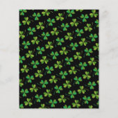 Cute & Elegant Dark Shamrock Pattern Green & Black (Achterkant)