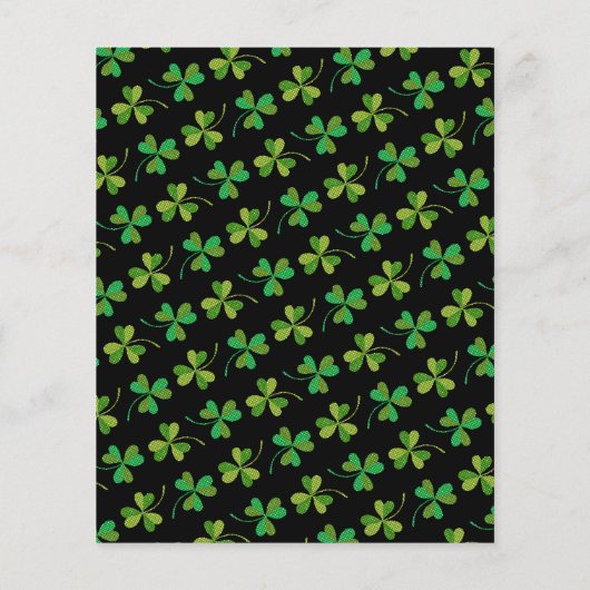 Cute & Elegant Dark Shamrock Pattern Green & Black (Achterkant)