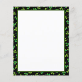Cute & Elegant Dark Shamrock Pattern Green & Black