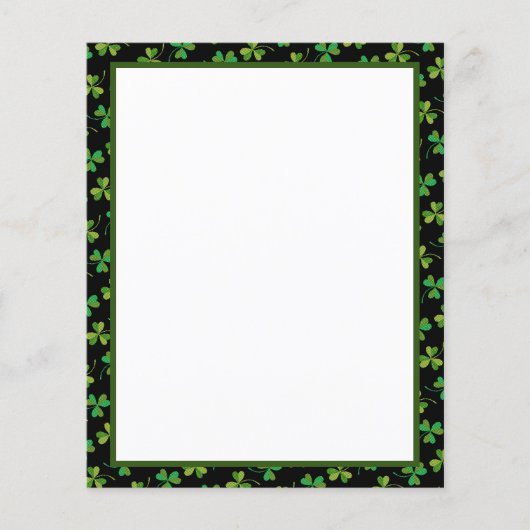 Cute & Elegant Dark Shamrock Pattern Green & Black (Voorkant)