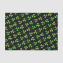 Cute & Elegant Dark Shamrock Pattern Green & Black