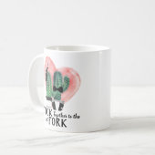 Cute Elegant Dpress Waterverf Dpress Cactus Pun Koffiemok (Voorkant links)