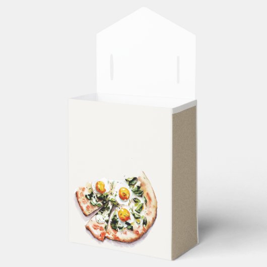 Cute Elegant Egg Basil Pizza Vrijgezellenfeest Par Bedankdoosjes (Geopend)