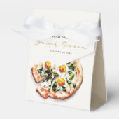 Cute Elegant Egg Basil Pizza Vrijgezellenfeest Par Bedankdoosjes (Voorkant Zijde)