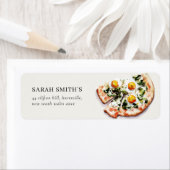 Cute Elegant Egg Basil Pizza Waterverf Address Etiket (Insitu)