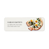Cute Elegant Egg Basil Pizza Waterverf Address Etiket (Voorkant)