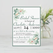 CUTE Elegant Eucalyptus Bridal Shower Invitation Kaart (Staand voorkant)